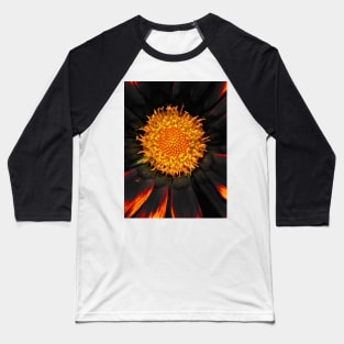 Black flaming flower Baseball T-Shirt